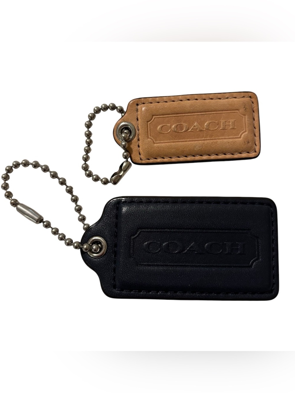 2 Coach leather hangtags